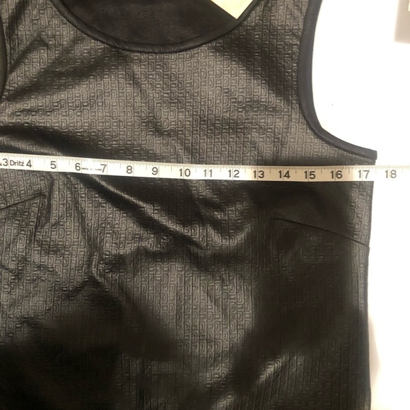Studio M size medium Black vegan leather sleeveless top dress up or down NWT - Picture 11 of 12